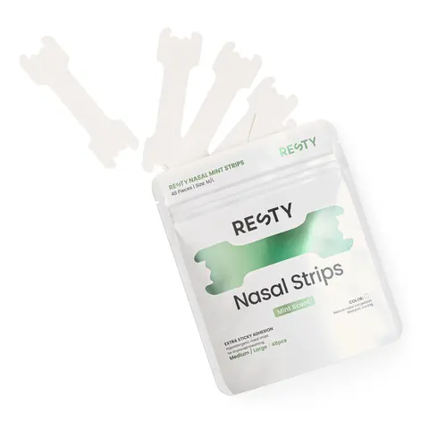 Packung Resty Minty Nasenstrips mit weißen Strips
